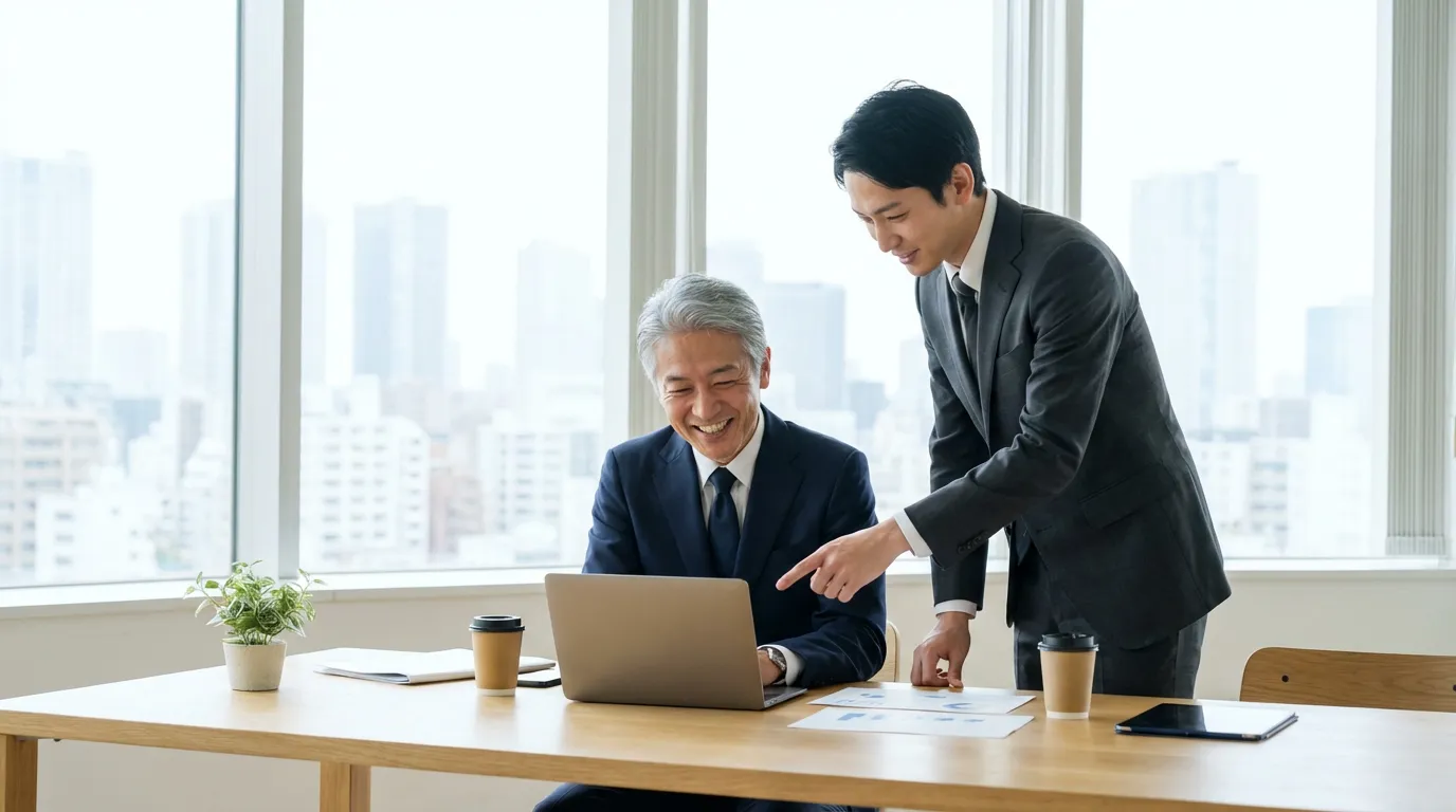 経営者が個別研修を受けている様子